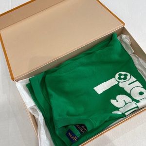 Louis Vuitton green 21 AW LV Logo tee size M